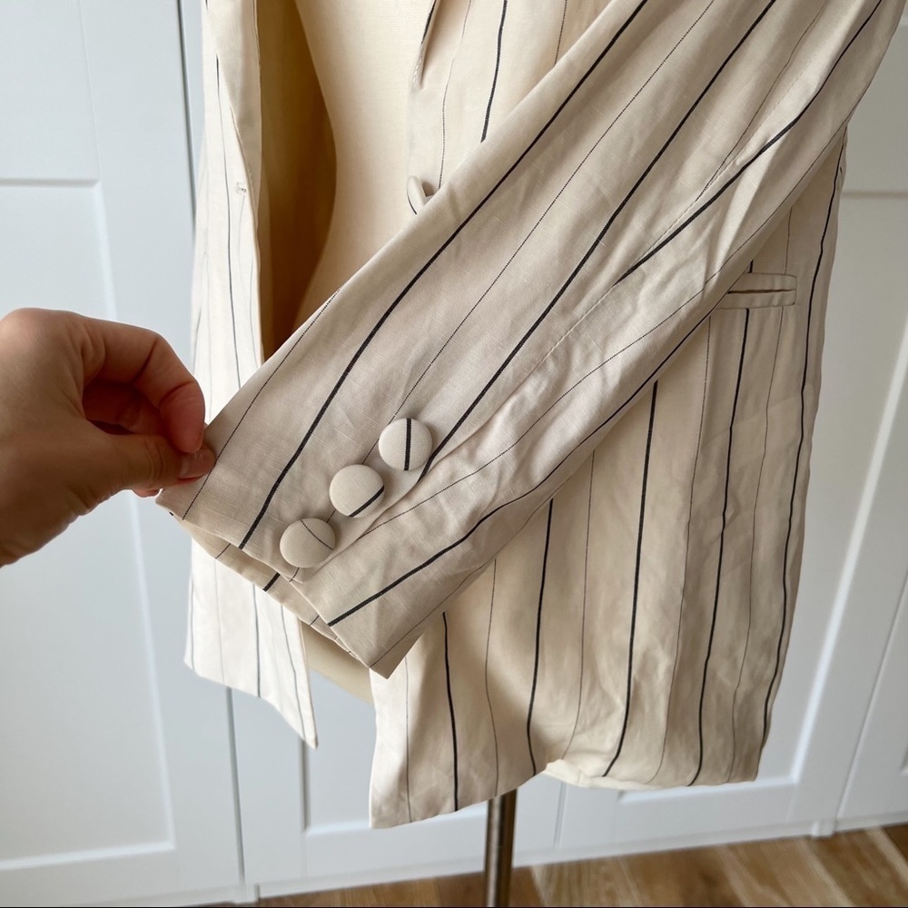 DISSH CELLE Cream Stripe Blazer WidePants Blazer & PantSuit. sz4. & sz.2. - Picture 8 of 17